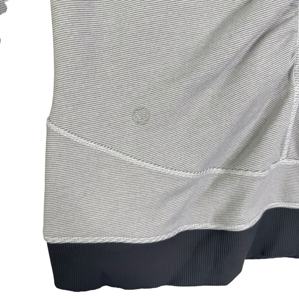 Lululemon Base Runner Hoodie Workout Wee Stripe White Heathered Medium Grey 8 - Picture 9 of 13